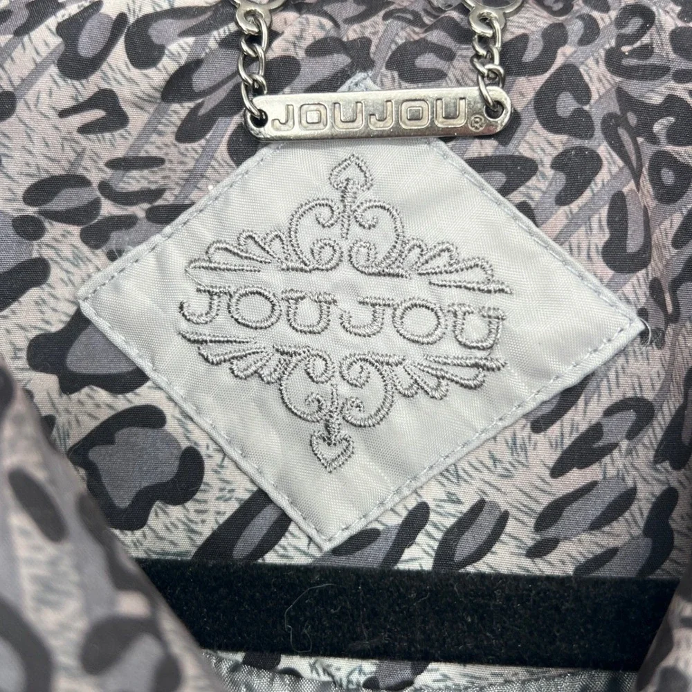 Anthropologie Joujou Gray Leopard Trench Short Double Breasted Jacket Large‎ EUC